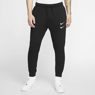 Pantaloni Nike Sportswear Swoosh French Terry Barbati Negrii Albi | PARX-27315